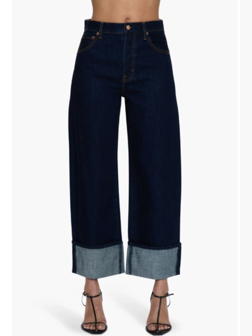 Pistola Women's Ryder High‎ Rise Cuffed Jeans in Countdown Dark Denim Blue 25P